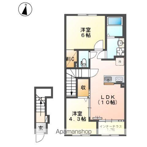 ＪＲ日豊本線 宮崎駅 バス乗車時間：15分 最寄りバス停で下車 徒歩6分 2階建 新築(2LDK/2階)の間取り写真