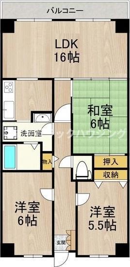 PHOENIX COURT 交野I(3LDK/2階)の間取り写真
