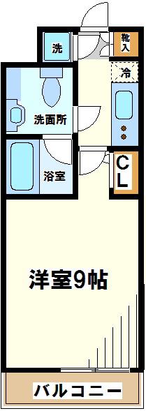 ステージグランデ西調布アジールコート(1K/4階)の間取り写真