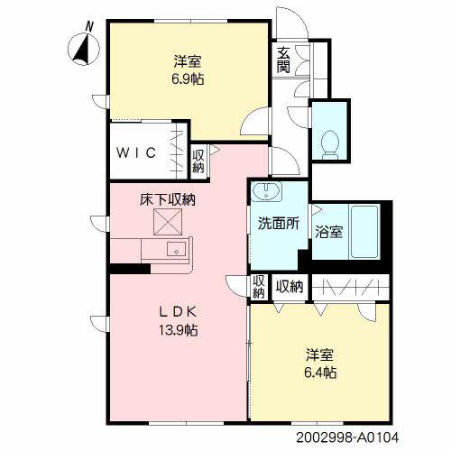 リラフォートノース(2LDK/1階)の間取り写真