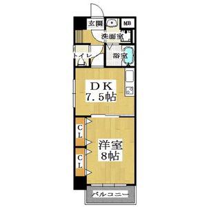 セントアミール南久宝寺(1DK/2階)の間取り写真