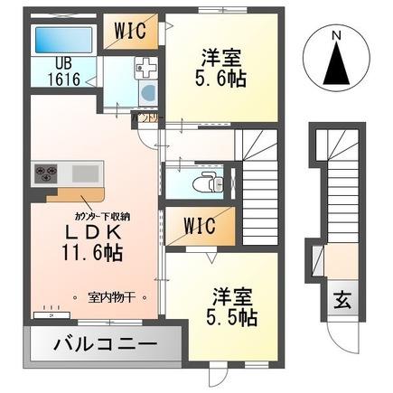 プロスパー(2LDK/2階)の間取り写真