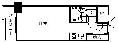 コスモプラザ三宮(ワンルーム/6階)の間取り写真