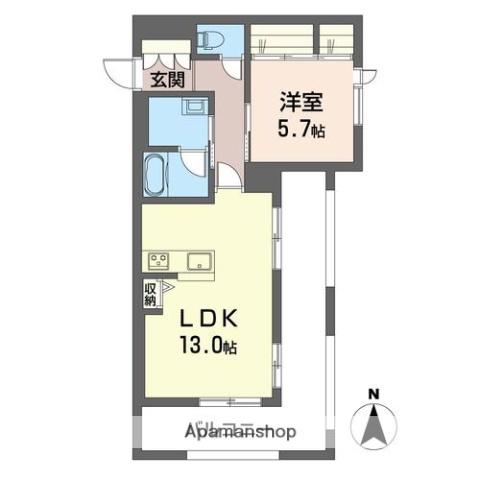 モンルミエール(1LDK/3階)の間取り写真