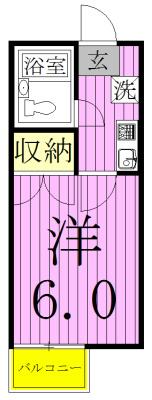 ジュネパレスコア(1K/2階)の間取り写真