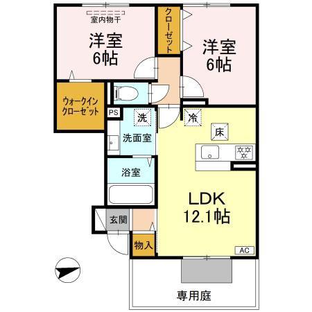 ANJU(2LDK/1階)の間取り写真
