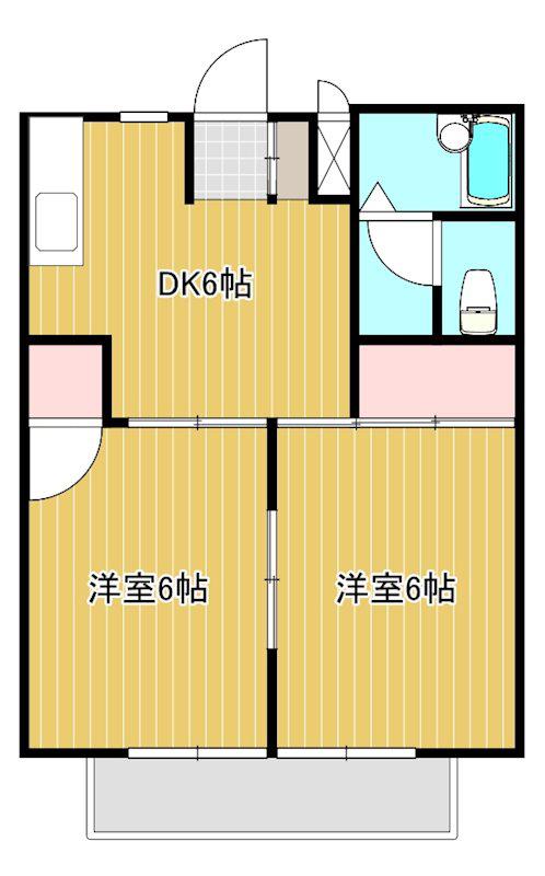 スカイハイツ(2DK/2階)の間取り写真