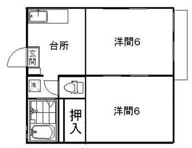 メゾン悠(2K/2階)の間取り写真