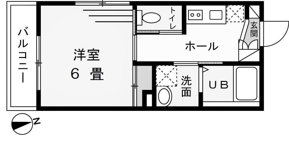 大岡山テラス(1K/1階)の間取り写真