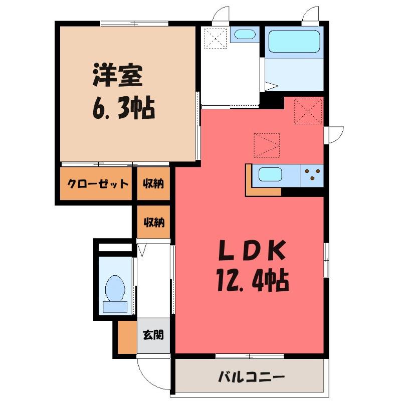 リヴァージュ弐番館(1LDK/1階)の間取り写真