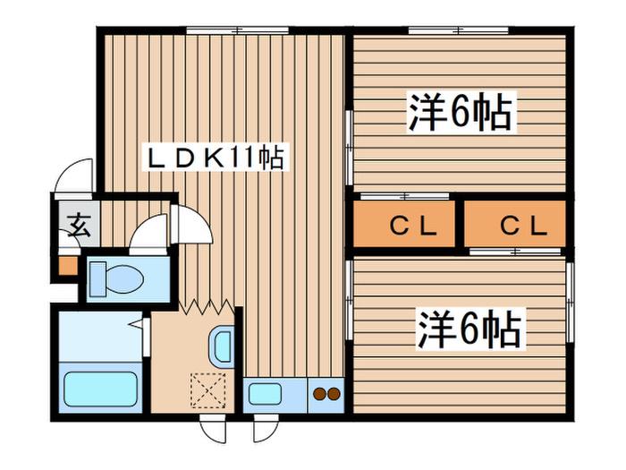 フローレンス平和II(2LDK/2階)の間取り写真