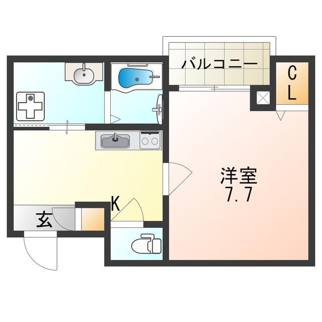 エヌエムスワサントドゥウエスト(1K/3階)の間取り写真