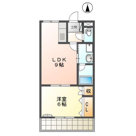 カーサアマンテ(1LDK/3階)の間取り写真
