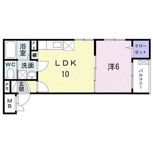 パークレスト(1LDK/3階)の間取り写真