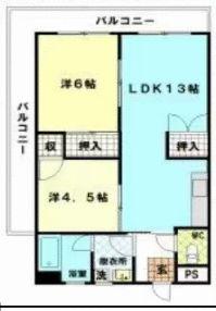 新成 八イツ(2LDK/3階)の間取り写真