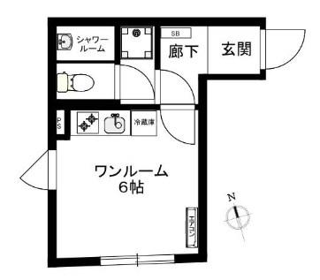 DーBASE北千住(ワンルーム/2階)の間取り写真