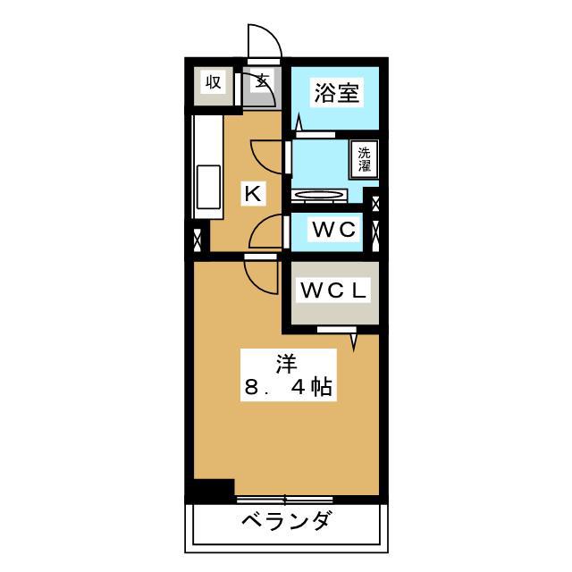 シンディパレス(1K/2階)の間取り写真