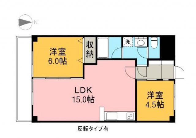 メゾン千秀(2LDK/6階)の間取り写真