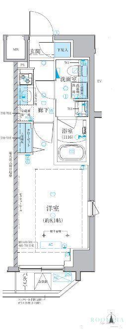 ベルシード池袋本町(1K/3階)の間取り写真