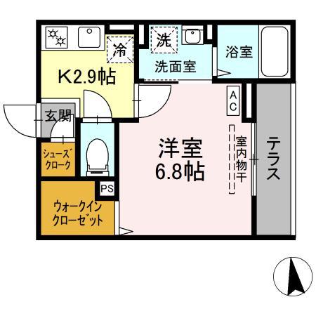 グリーンコーポII(1K/1階)の間取り写真