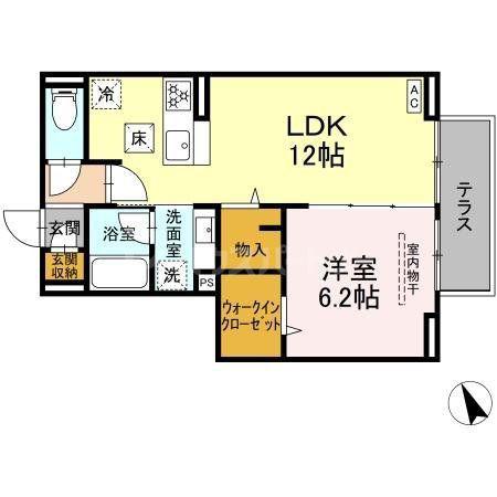 ハスクバーナ江戸川台(1LDK/2階)の間取り写真