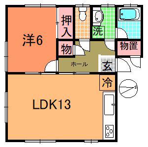 ロイヤルコーポ長崎(1LDK/1階)の間取り写真