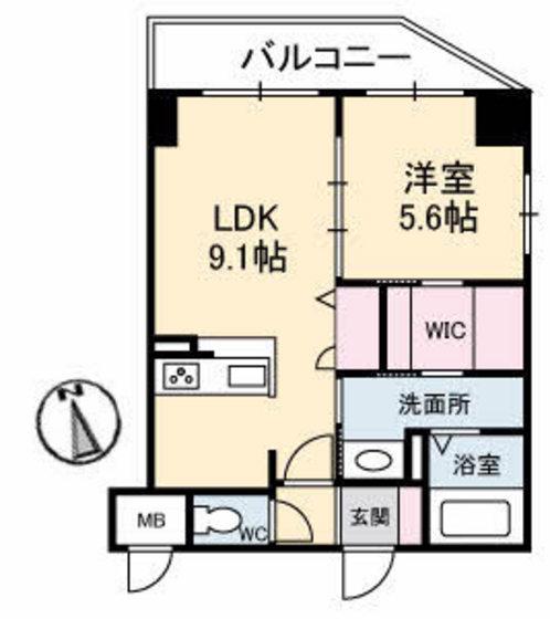 LA MONTAGNE(1LDK/4階)の間取り写真