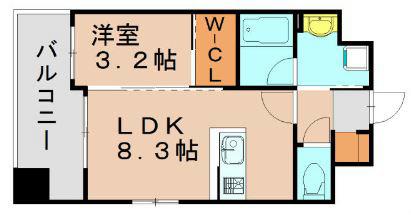 アクシオン吉塚プレミアム(1LDK/3階)の間取り写真