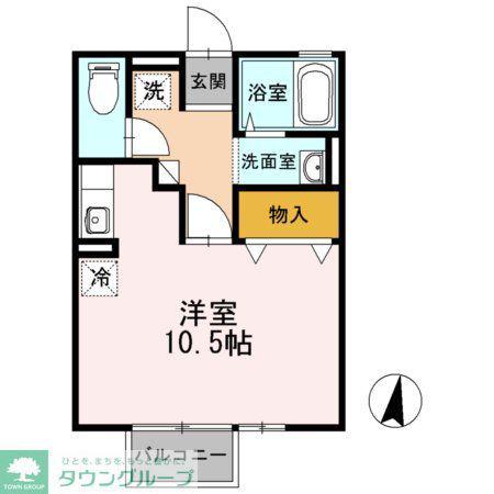 シティパル(ワンルーム/2階)の間取り写真