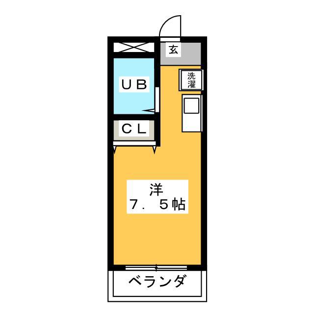 フラワーマンション(ワンルーム/2階)の間取り写真