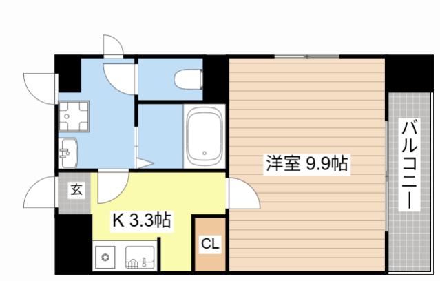 八日市桜館(1K/5階)の間取り写真