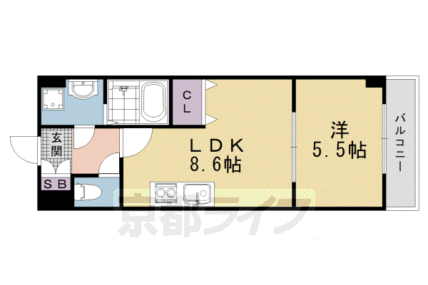 エスペランス中井II(1LDK/2階)の間取り写真