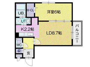 RA711Sα(1LDK/5階)の間取り写真