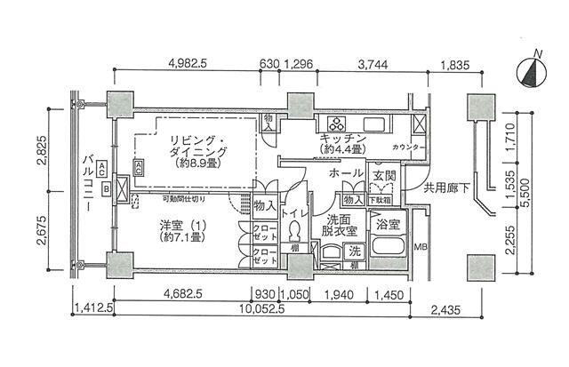 Jタワー西大井イーストタワー(1LDK/15階)の間取り写真
