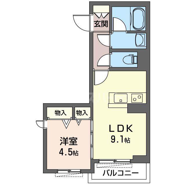カーサクレールV(1LDK/4階)の間取り写真