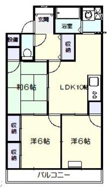 マンション清水(3LDK/3階)の間取り写真