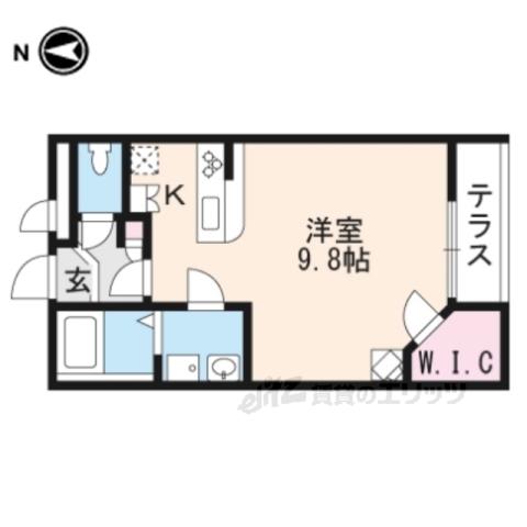 レオパレス島之内(ワンルーム/1階)の間取り写真