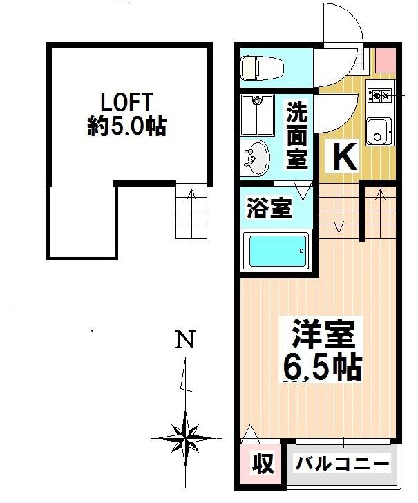 エムズコート妙音通 (ワンルーム/2階)の間取り写真