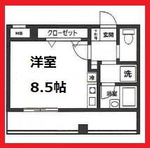 テック西ヶ原(ワンルーム/1階)の間取り写真