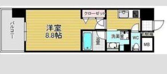 エスペランサ上前津(1K/12階)の間取り写真