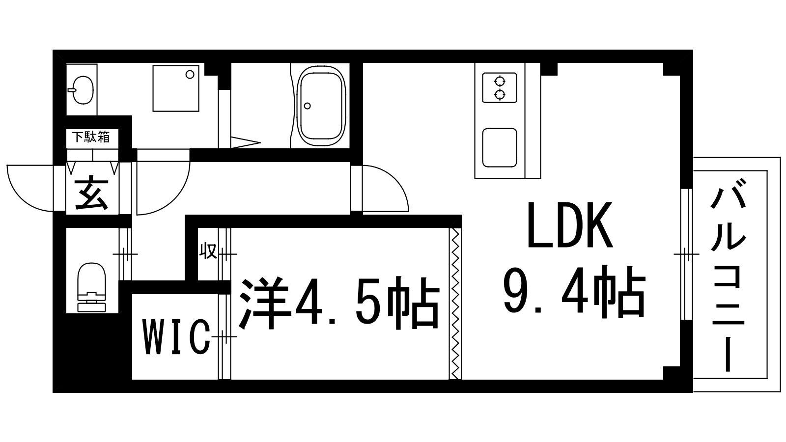 グランドヴィラ神田(1LDK/1階)の間取り写真