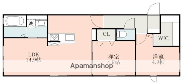 ファビュラス(2LDK/1階)の間取り写真