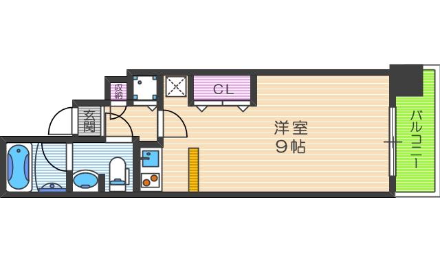 SK FUKUSHIMA GARDEN SUITE(ワンルーム/7階)の間取り写真