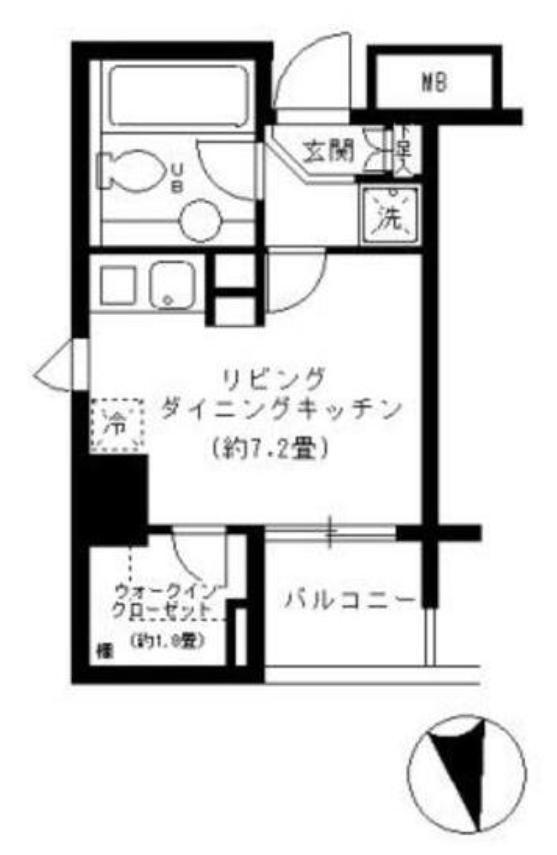 KDXレジデンス芝公園(ワンルーム/2階)の間取り写真