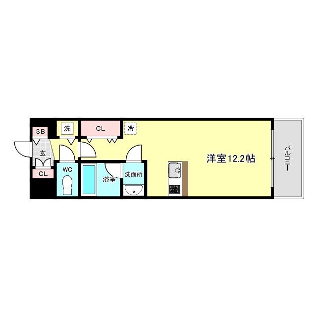 スプランディッド大阪ベイサイドDUE(ワンルーム/7階)の間取り写真