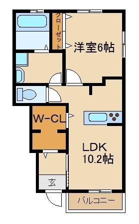 THESAURUM(1LDK/1階)の間取り写真