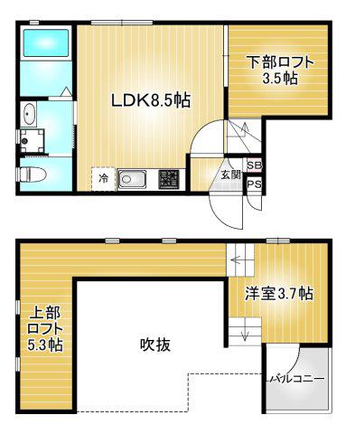 ヴィラ・フェリシアス大曽根(1LDK/3階)の間取り写真