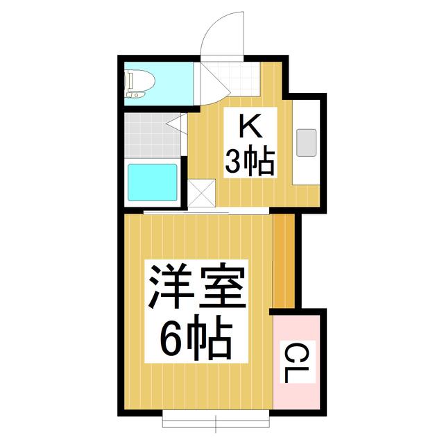 カルチェラタン(1K/3階)の間取り写真