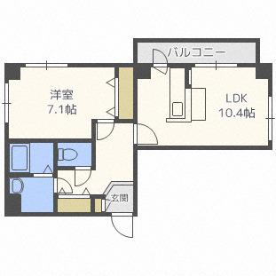 エスパス元町(1LDK/4階)の間取り写真