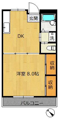 アイチ11(1DK/2階)の間取り写真